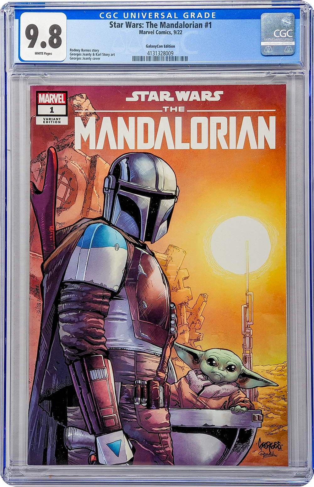 Star Wars: The Mandalorian #1 GalaxyCon Raleigh 2022 Exclusive Georges Jeanty Variant CGC Universal Grade 9.8