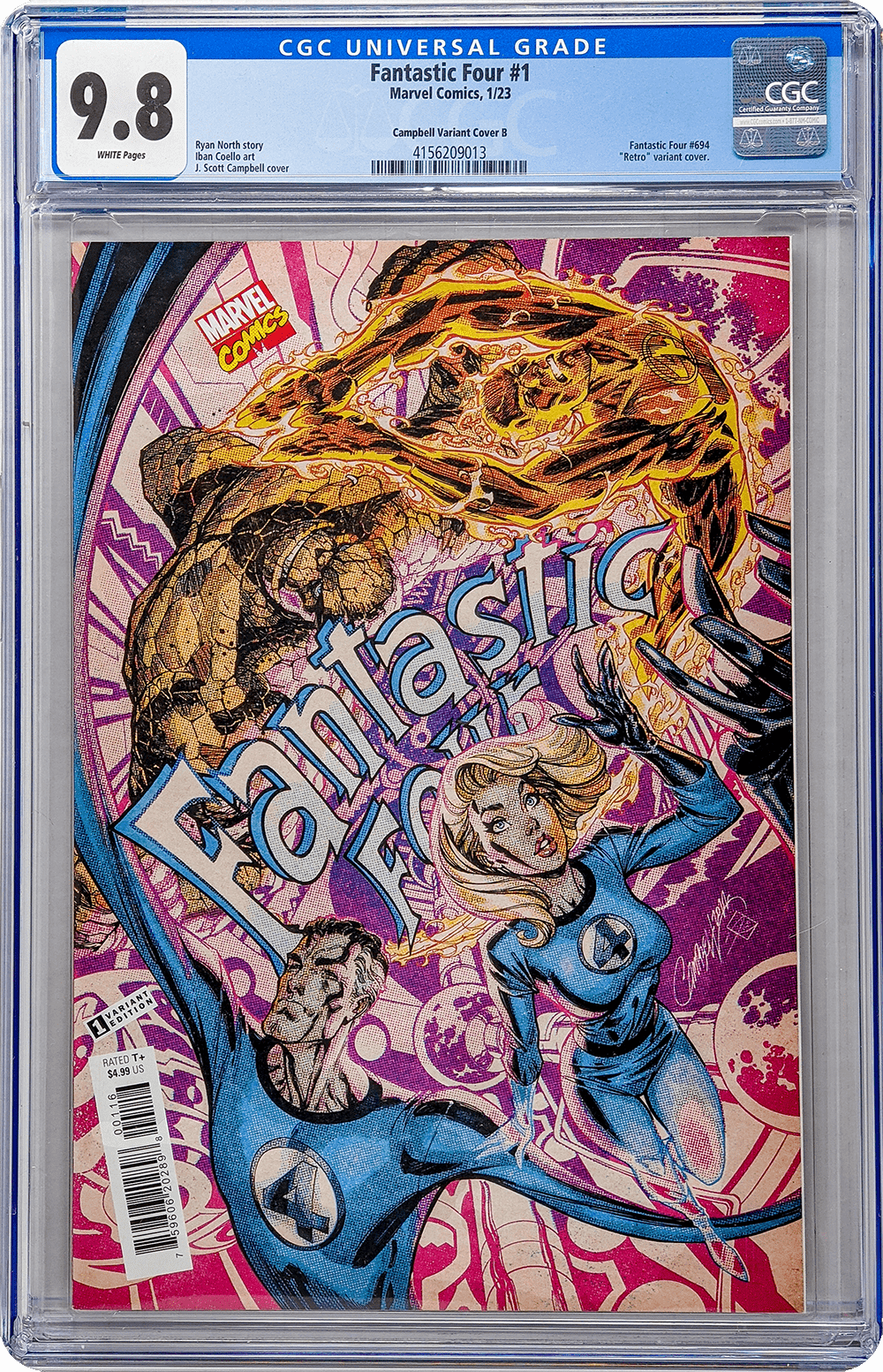 Marvel Fantastic Four #1 J. Scott Campbell 1:200 Retro Variant Cover B Marvel Fantastic Four #1 J. Scott Campbell 1:200 Retro Variant Cover B
