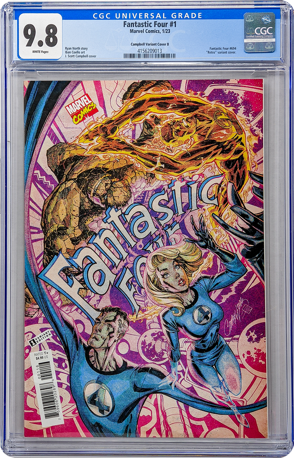 Marvel Fantastic Four #1 J. Scott Campbell 1:200 Retro Variant Cover B CGC Universal Grade 9.8