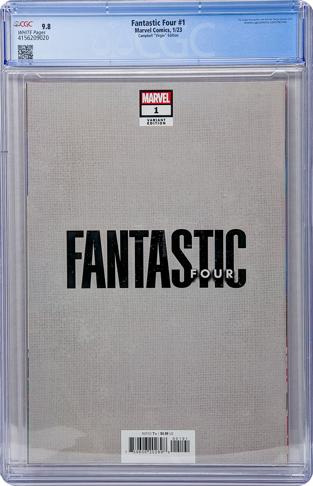 Marvel Fantastic Four #1 J. Scott Campbell 1:100 Virgin Variant CGC Universal Grade 9.8