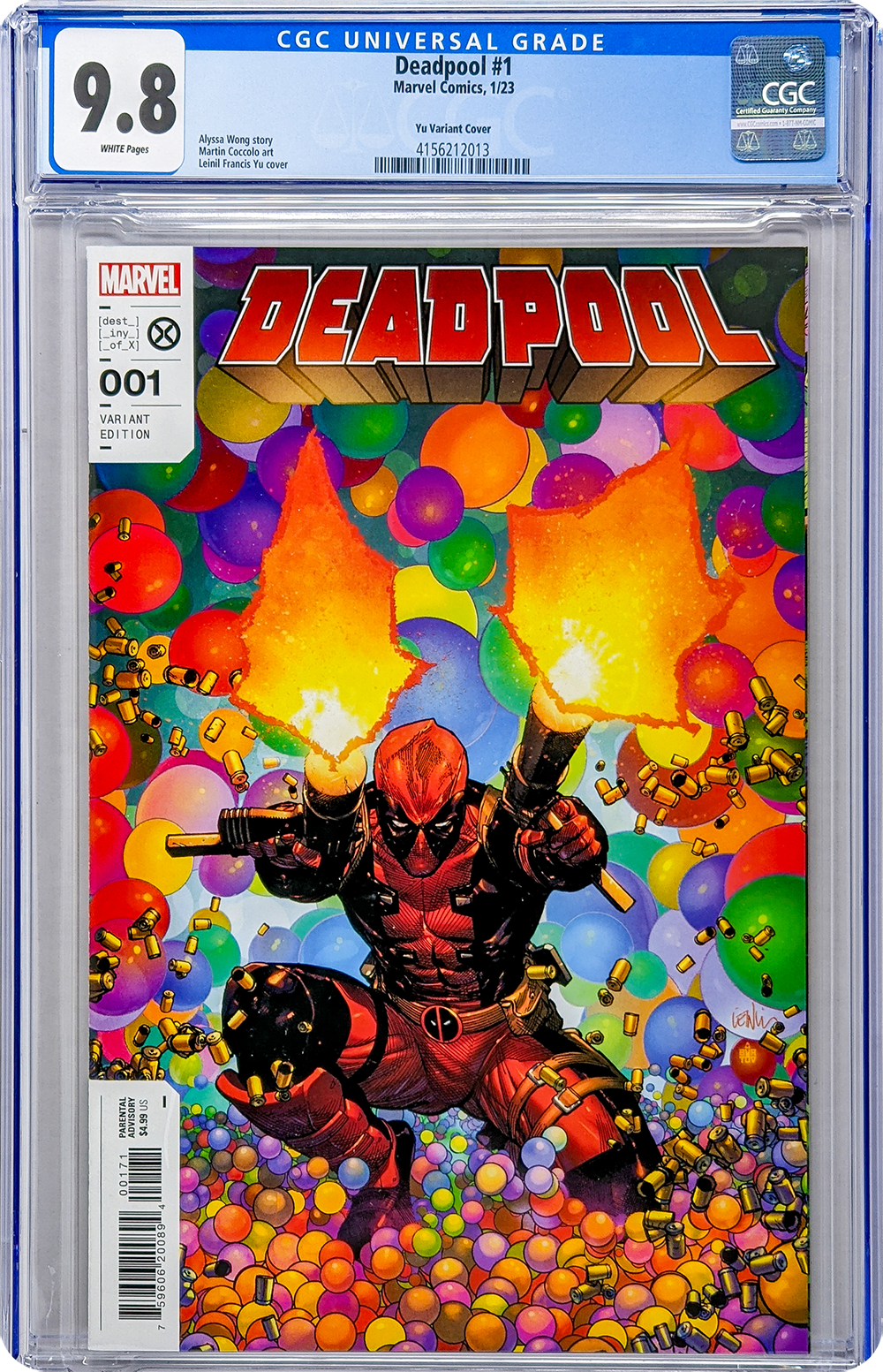 Deadpool #1 Yu Variant Cover 1:25 Marvel Comics CGC Universal Grade 9.8 GalaxyCon