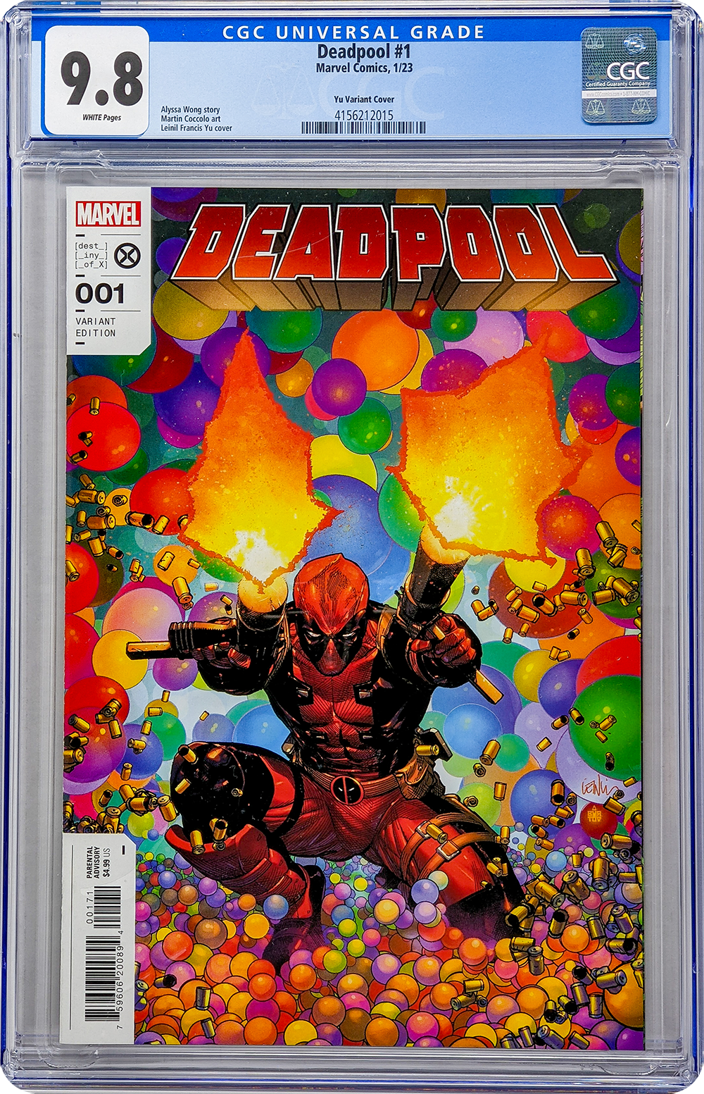 Deadpool #1 Yu Variant Cover 1:25 Marvel Comics CGC Universal Grade 9.8 GalaxyCon
