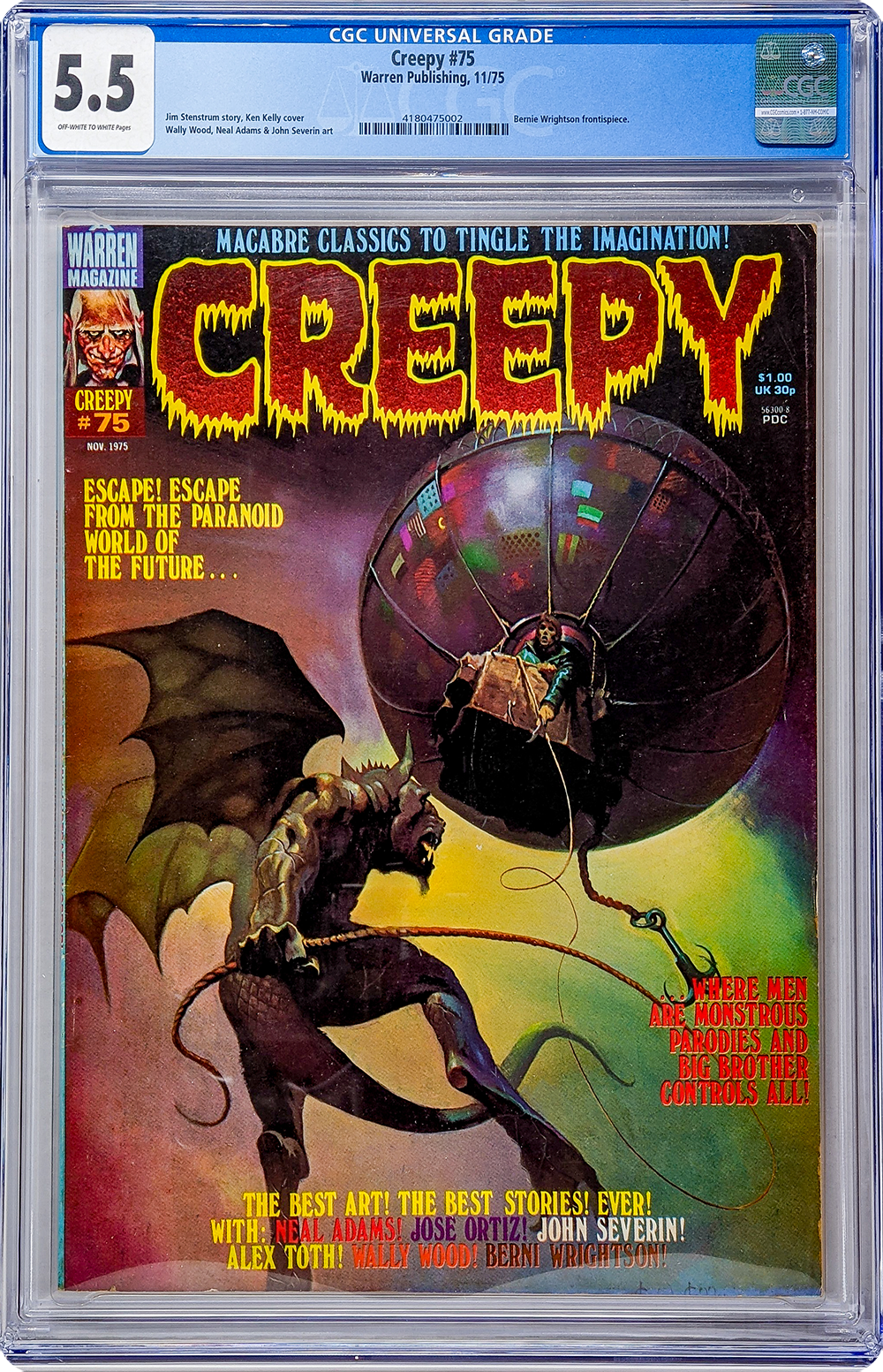 Creepy #75 Warren Publishing CGC Universal Grade 5.5