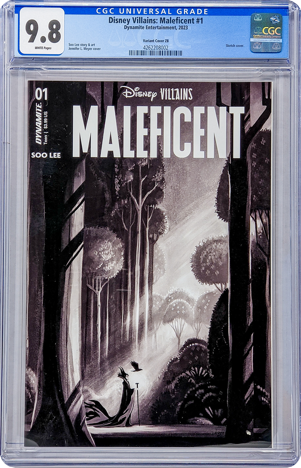 Disney Villains Maleficent #1 1:10 Meyer B&W Variant CGC Universal 9.8 GalaxyCon