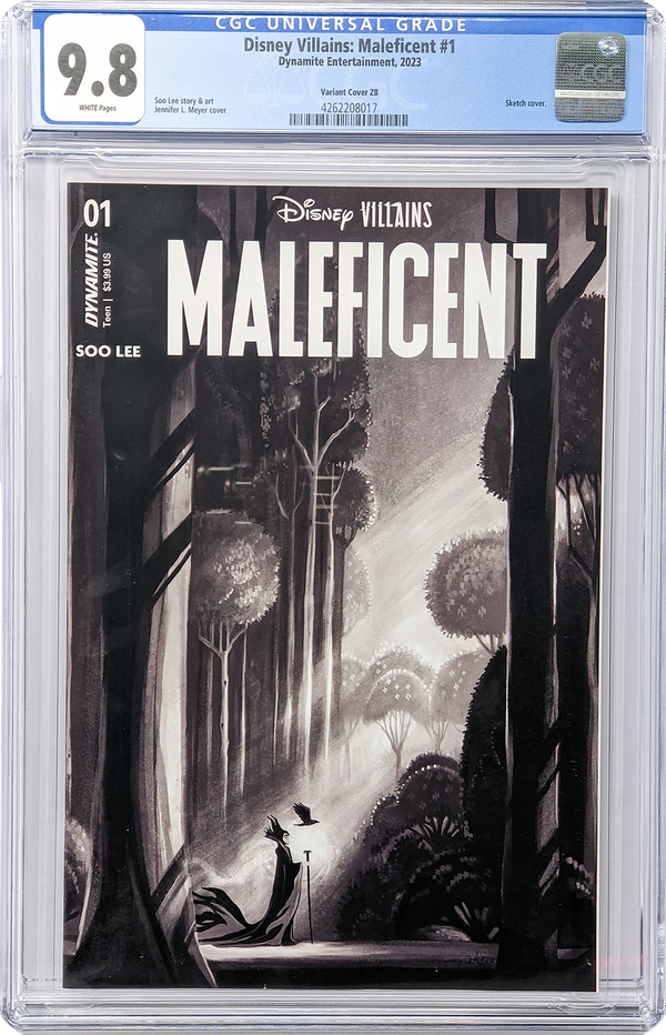 Disney Villains Maleficent #1 1:10 Meyer B&W Variant CGC Universal 9.8 GalaxyCon