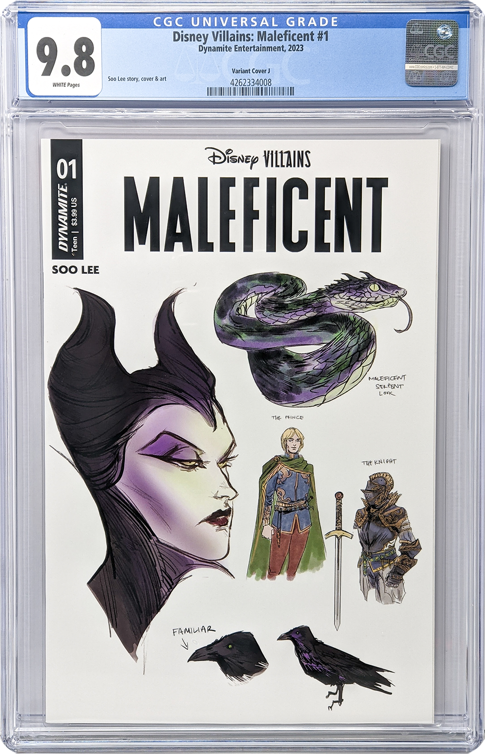 Disney Villains Maleficent #1 Lee 1:25 Character Design Variant CGC Universal 9.8 GalaxyCon