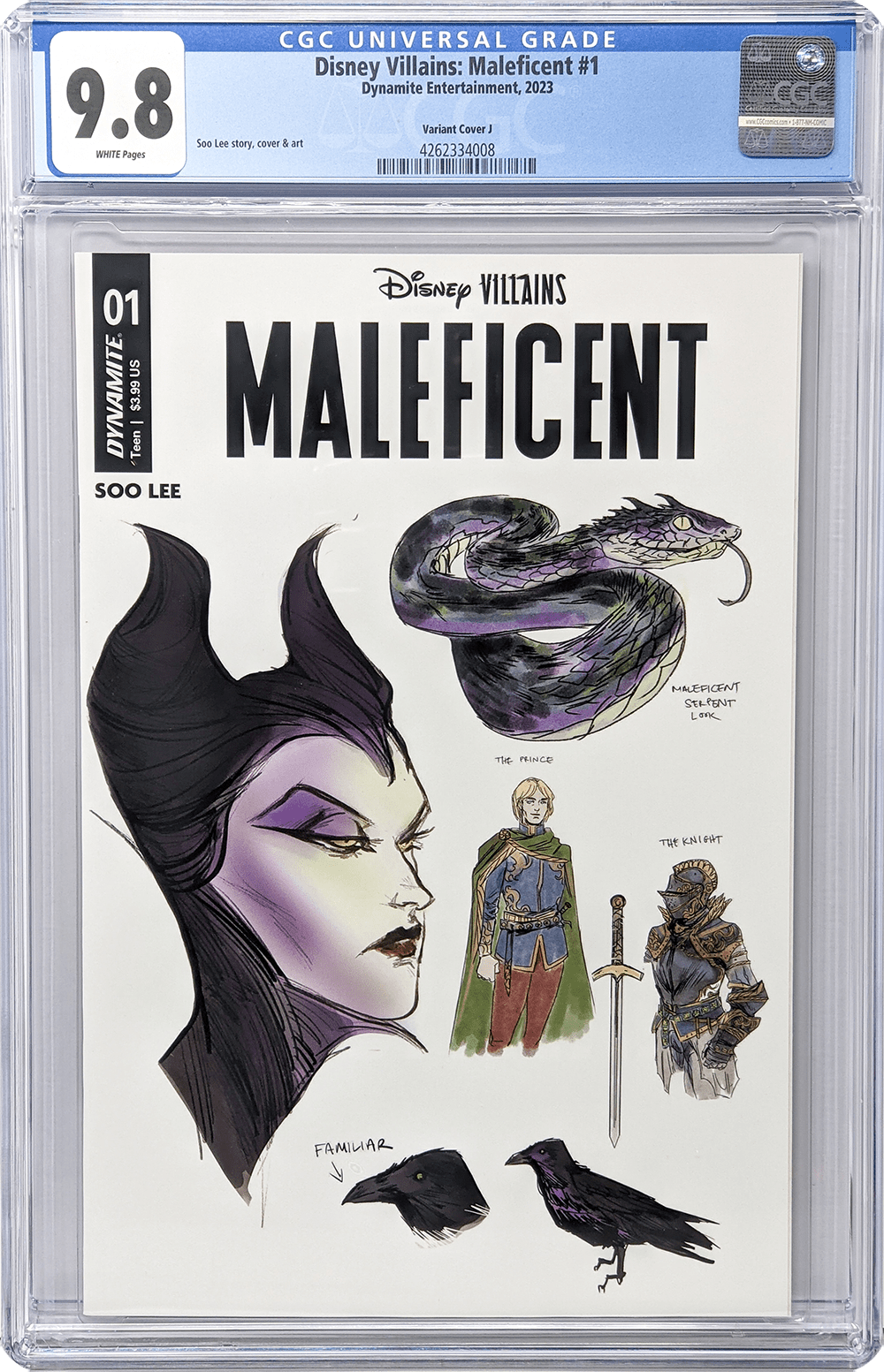 Disney Villains Maleficent #1 Lee 1:25 Character Design Variant CGC Un