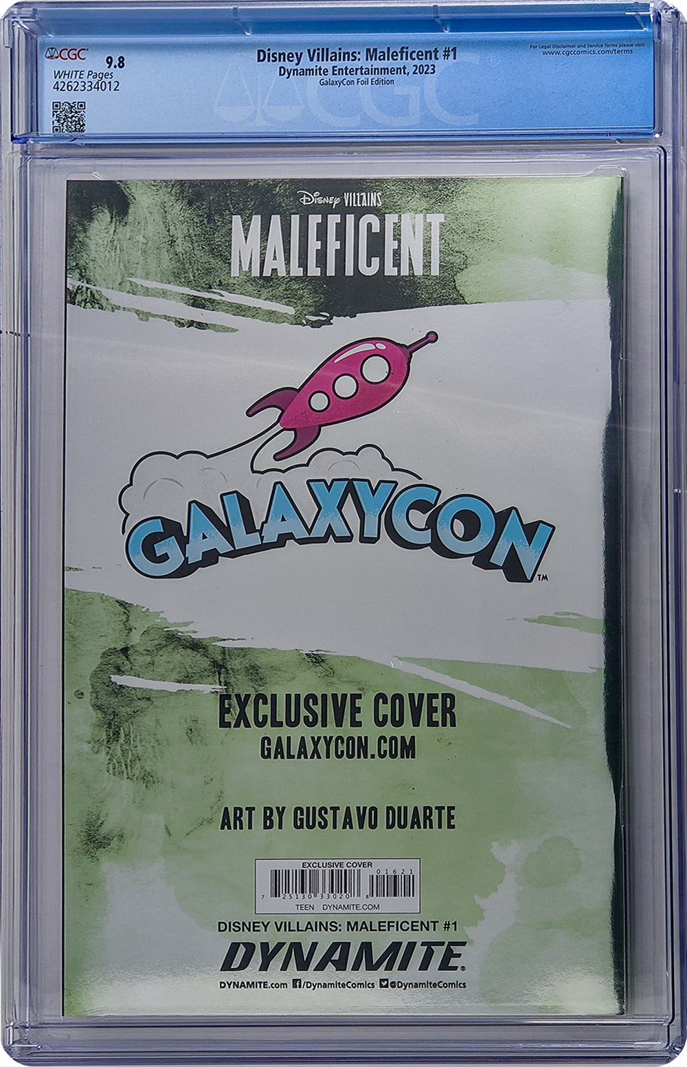 Disney Villains: Maleficent #1 Dynamite Entertainment GalaxyCon Foil Edition CGC Universal 9.8