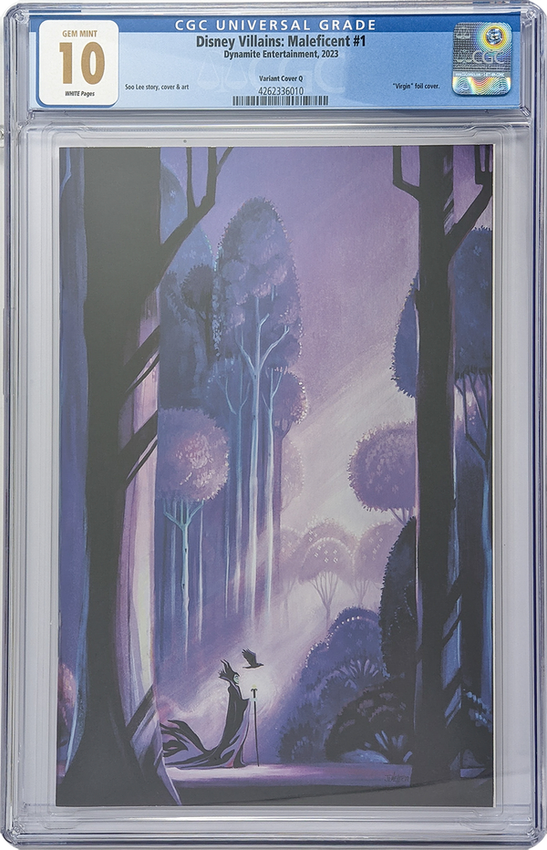 Disney Villains Maleficent #1 Lee 1:150 Virgin Foil Edition Variant CGC Universal Grade 10 Gem Mint