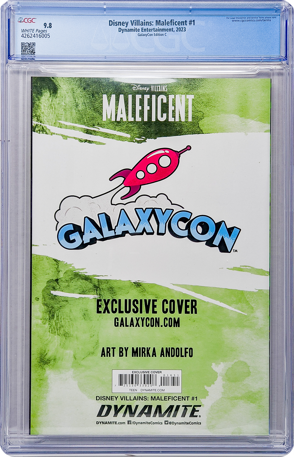 Disney Villains Maleficent #1 GalaxyCon Exclusive Andolfo Variant CGC Universal 9.8 GalaxyCon
