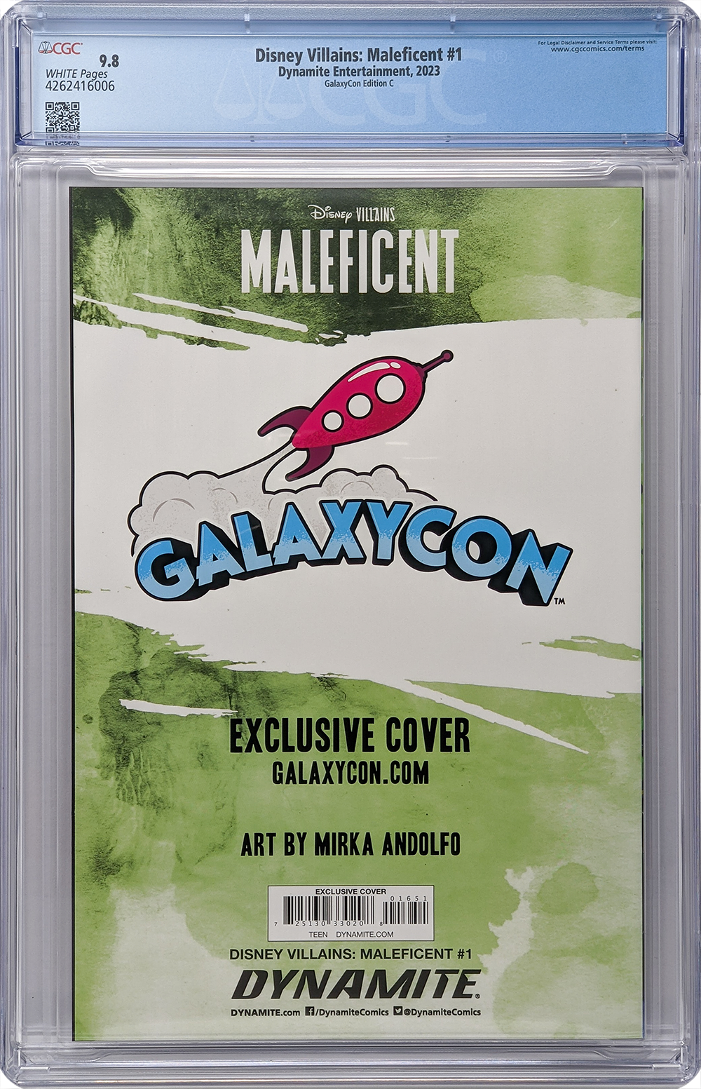 Disney Villains Maleficent #1 GalaxyCon Exclusive Andolfo Variant CGC Universal 9.8