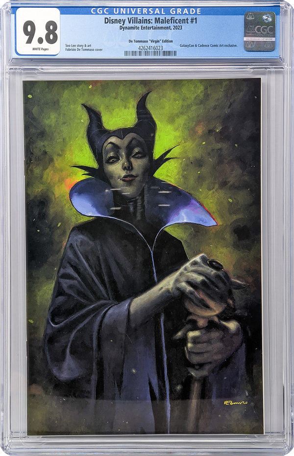 Disney Villains Maleficent #1 GalaxyCon Exclusive De Tommaso Virgin Edition Dynamite Entertainment CGC Universal Grade 9.8