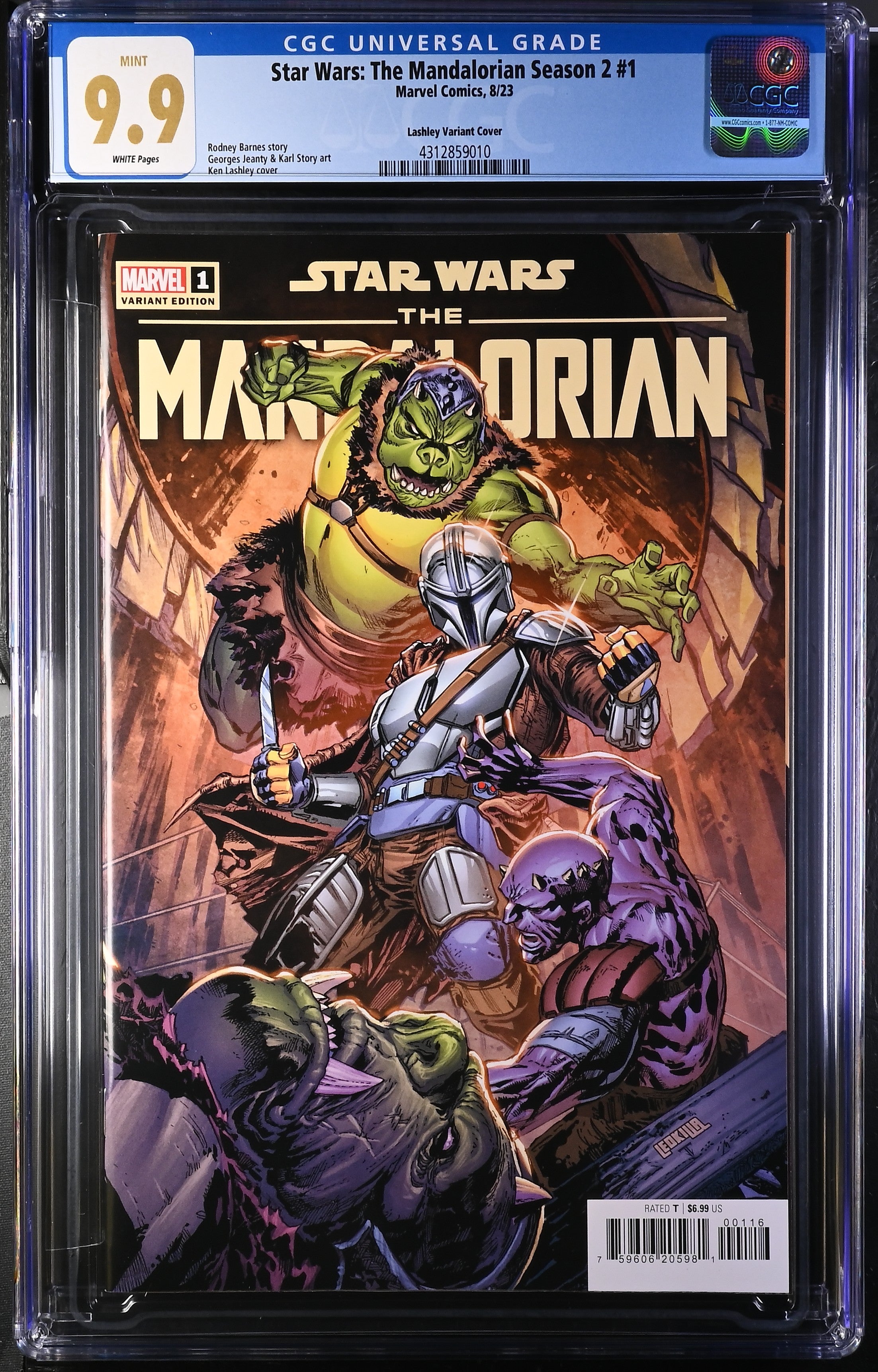 Star Wars: The Mandalorian Season 2 #1 Marvel Comics Lashley Variant Cover CGC Universal Grade Mint 9.9 GalaxyCon