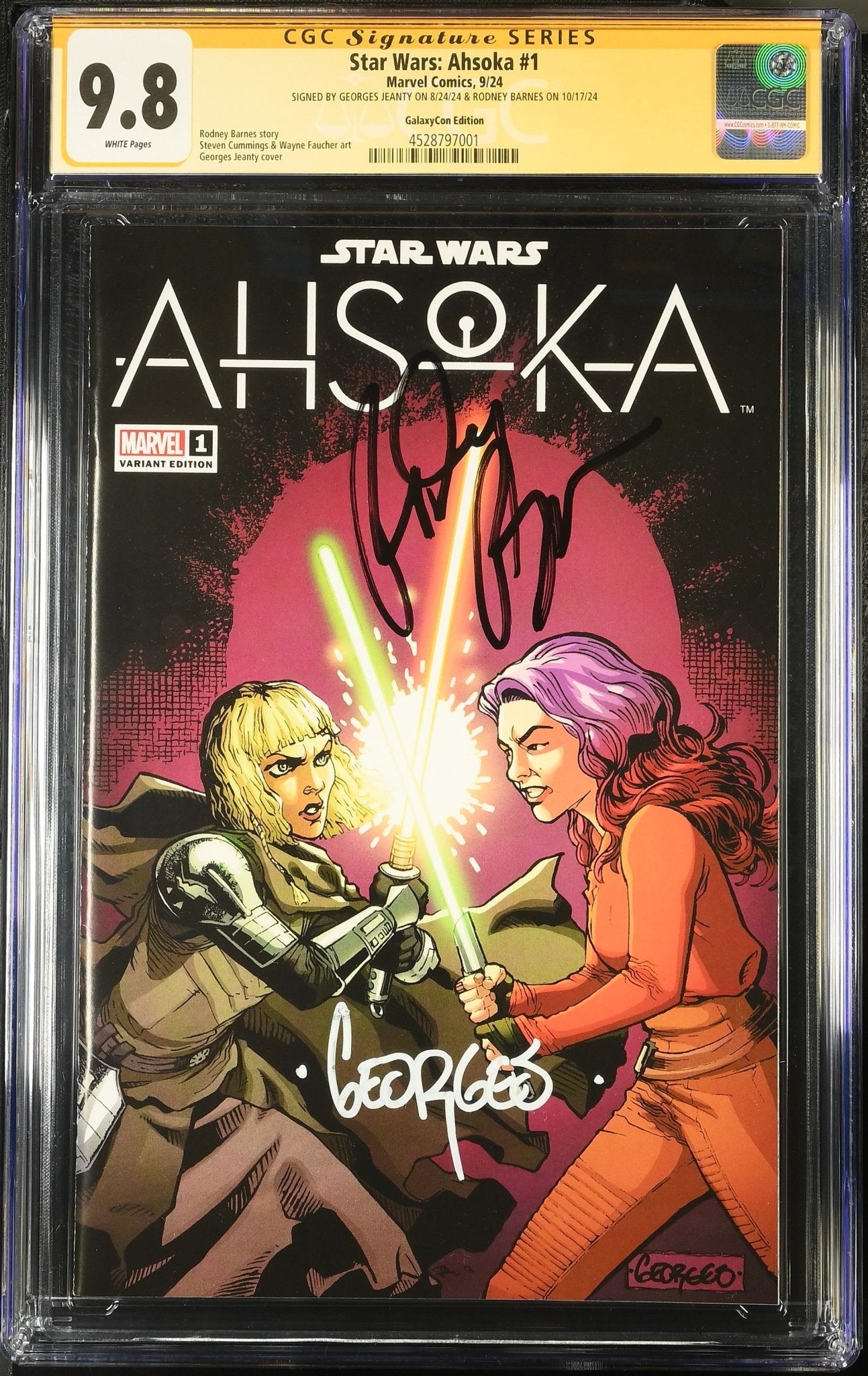 Ahsoka #1 Galaxycon Exclusive CGC SS 9.8 Signed by: Georges Jeanty & Rodney Barnes
