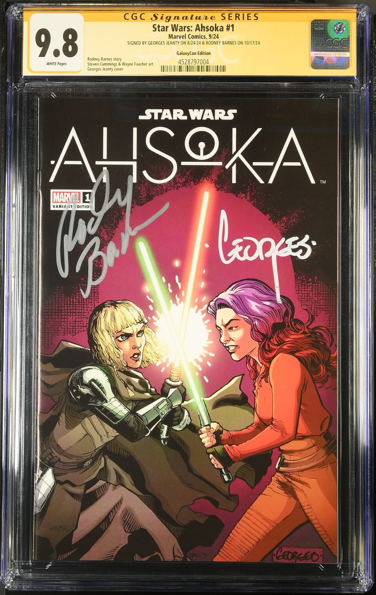 Ahsoka #1 Galaxycon Exclusive CGC SS 9.8 Signed by: Georges Jeanty & Rodney Barnes