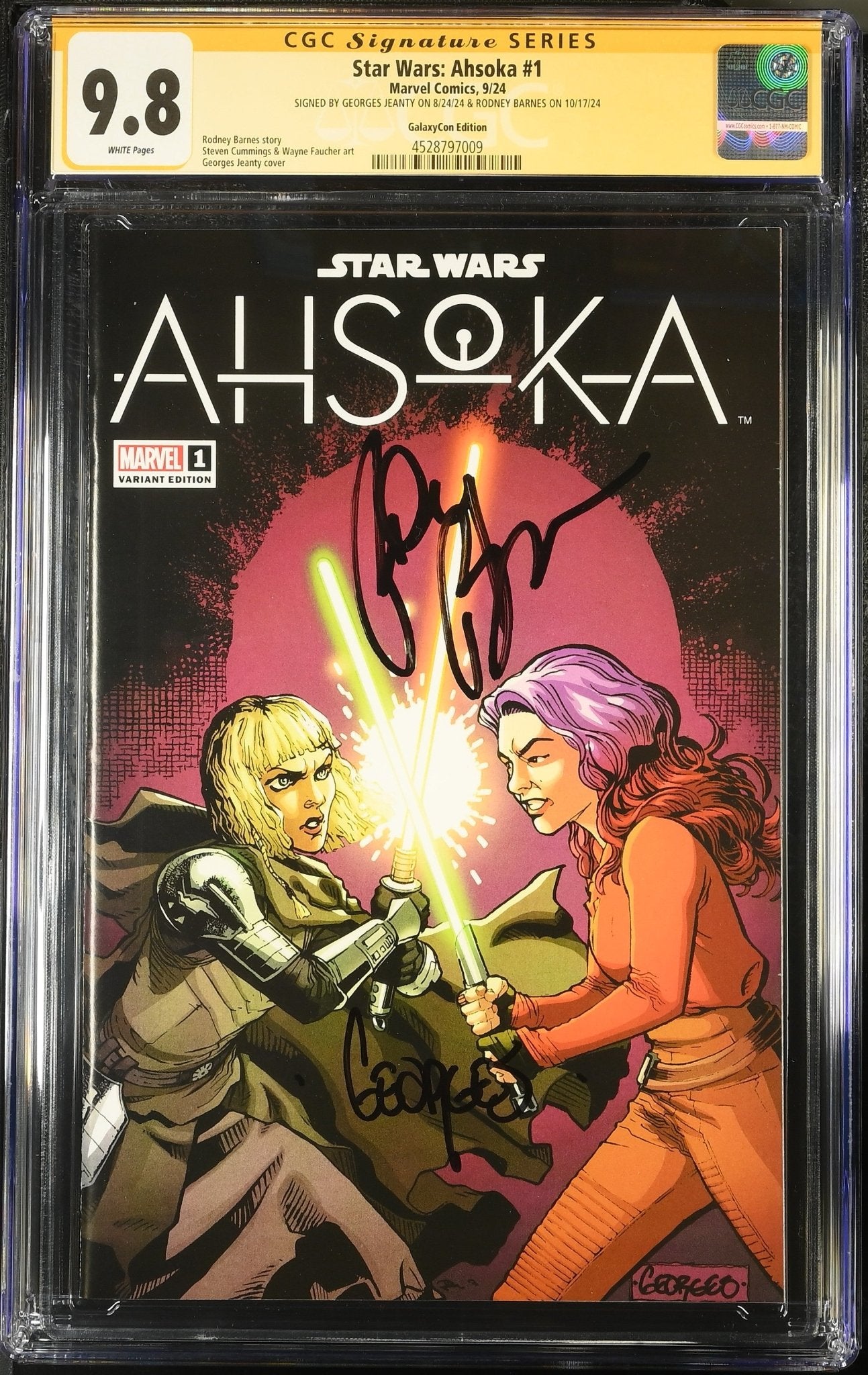 Ahsoka #1 Galaxycon Exclusive CGC SS 9.8 Signed by: Georges Jeanty & Rodney Barnes
