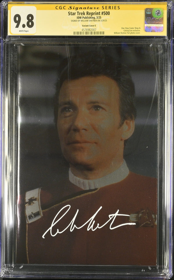 STAR TREK #500 "ADMIRAL KIRK" GALAXYCON FOIL PHOTO VARIANT CGC SS 9.8 Signed by: William Shatner