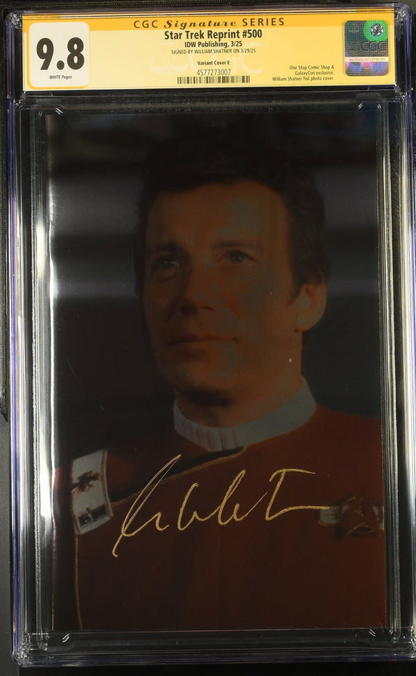 STAR TREK #500 "ADMIRAL KIRK" GALAXYCON FOIL PHOTO VARIANT CGC SS 9.8 Signed by: William Shatner