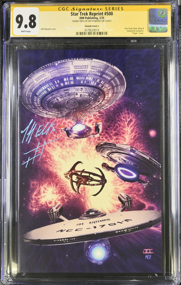 STAR TREK #500 "STAND OFF AT DS9" GALAXYCON VARIANT CGC SS 9.8 Signed by: Jeff Edwards
