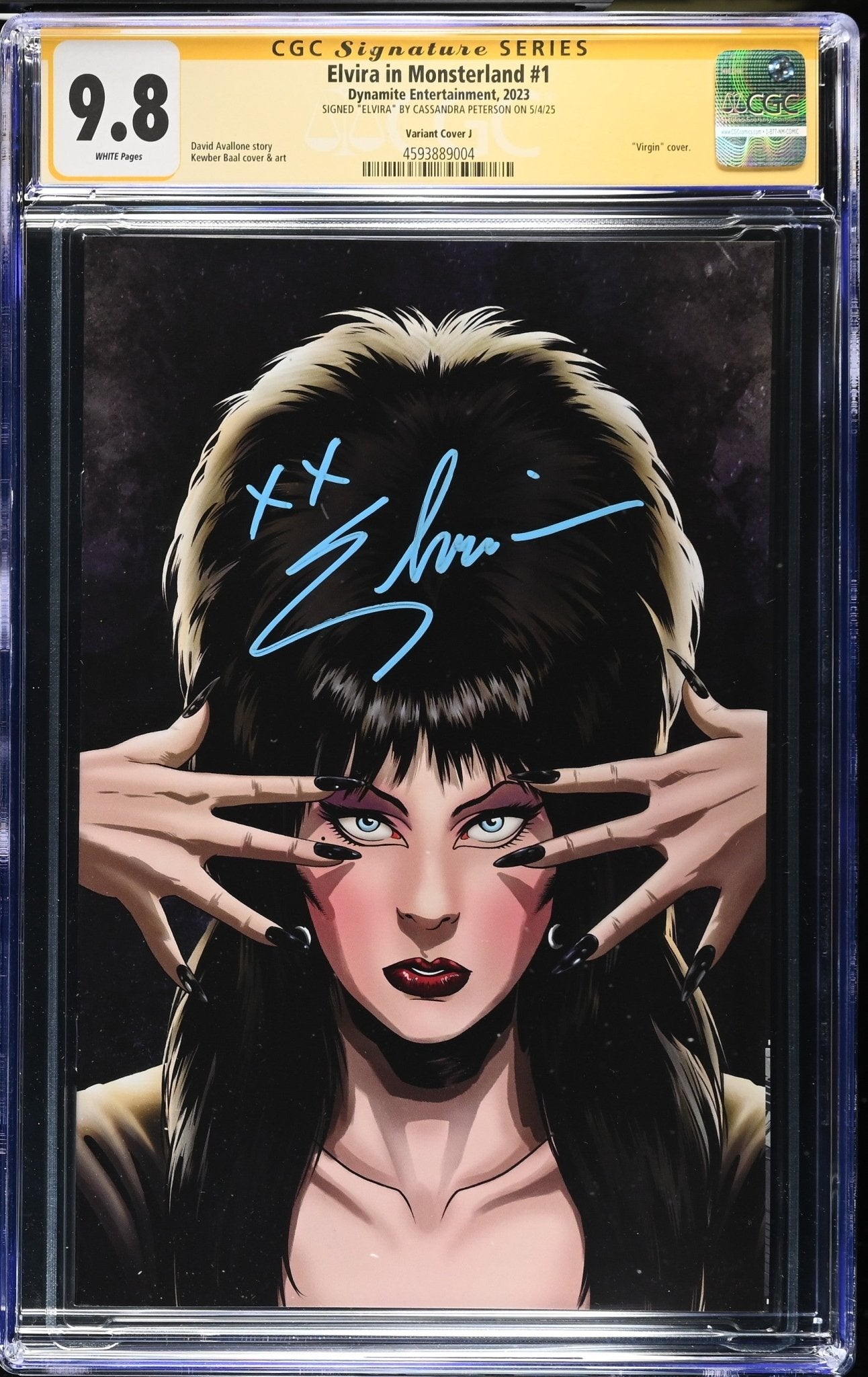 Elvira In Monsterland #1 Cover J Baal 1:25 Virgin Variant CGC SS 9.8 Signed by: Cassandra Peterson
