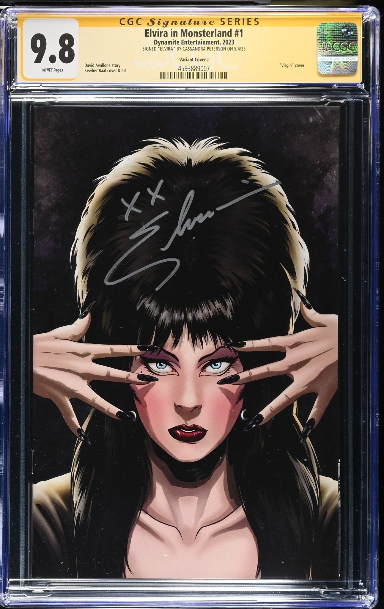Elvira In Monsterland #1 Cover J Baal 1:25 Virgin Variant CGC SS 9.8 Signed by: Cassandra Peterson