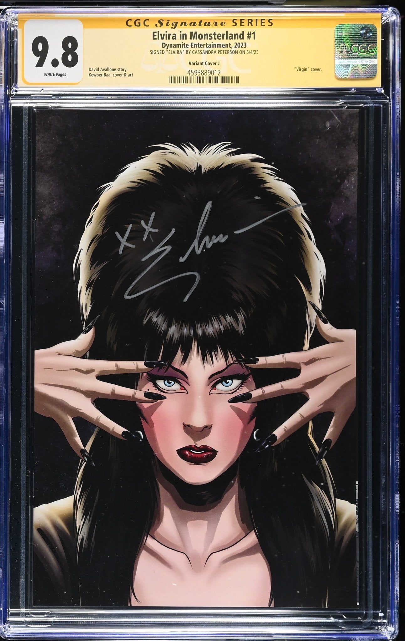 Elvira In Monsterland #1 Cover J Baal 1:25 Virgin Variant CGC SS 9.8 Signed by: Cassandra Peterson