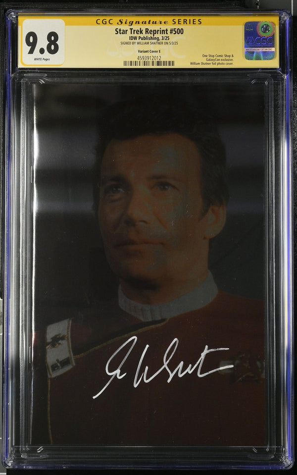 STAR TREK #500 "ADMIRAL KIRK" GALAXYCON FOIL PHOTO VARIANT CGC SS 9.8 Signed by: William Shatner