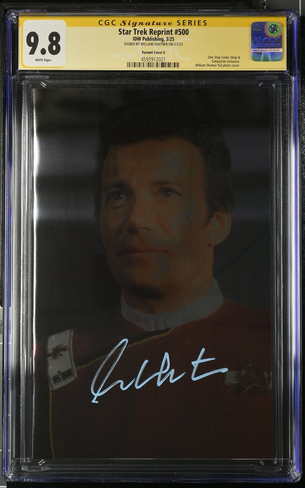STAR TREK #500 "ADMIRAL KIRK" GALAXYCON FOIL PHOTO VARIANT CGC SS 9.8 Signed by: William Shatner