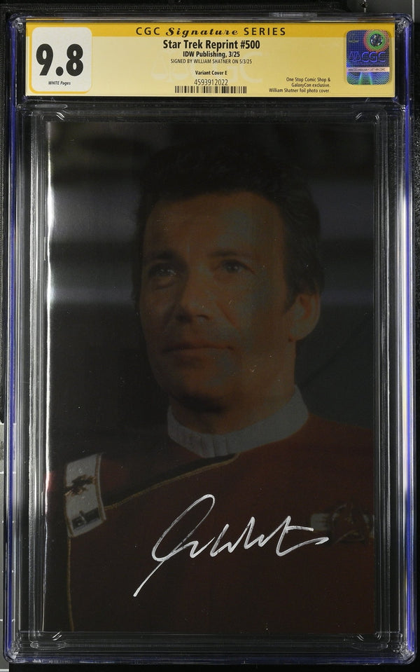 STAR TREK #500 "ADMIRAL KIRK" GALAXYCON FOIL PHOTO VARIANT CGC SS 9.8 Signed by: William Shatner