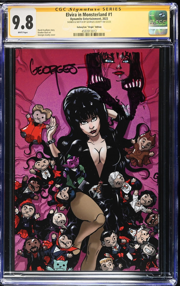 Elvira In Monsterland #1 CGC SS 9.8 NM/Mint Signed & Sketched by Georges Jeanty