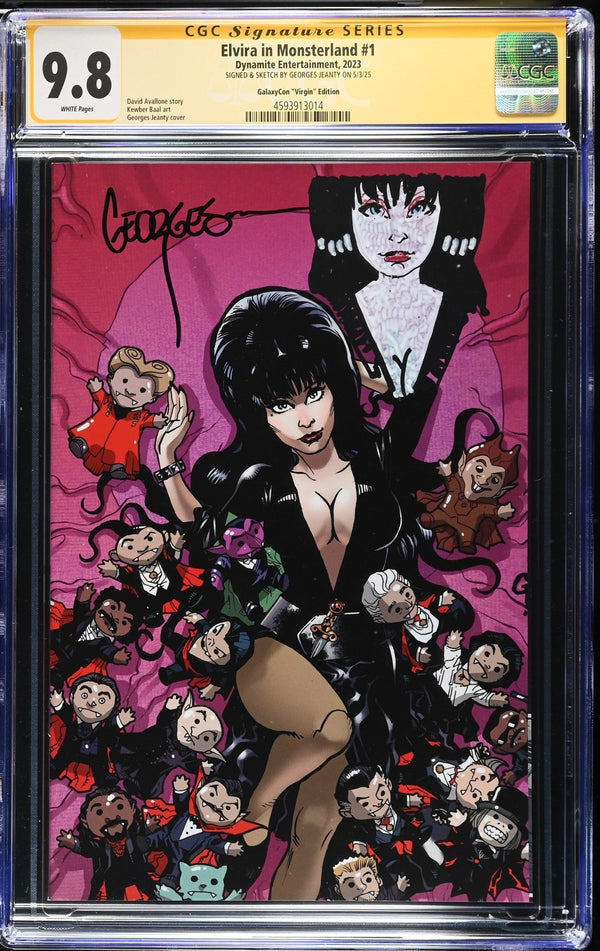 Elvira In Monsterland #1 CGC SS 9.8 NM/Mint Signed & Sketched by Georges Jeanty