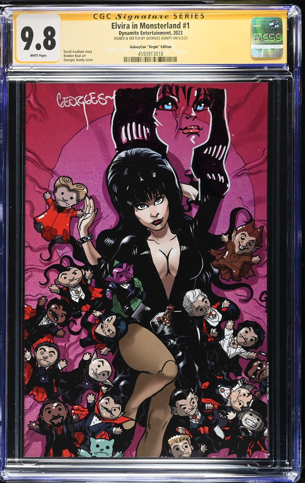 Elvira In Monsterland #1 CGC SS 9.8 NM/Mint Signed & Sketched by Georges Jeanty