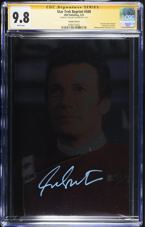 STAR TREK #500 "ADMIRAL KIRK" GALAXYCON FOIL PHOTO VARIANT CGC SS 9.8 Signed by: William Shatner