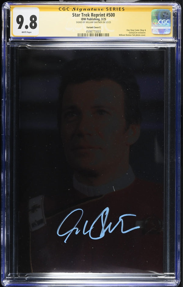 STAR TREK #500 "ADMIRAL KIRK" GALAXYCON FOIL PHOTO VARIANT CGC SS 9.8 Signed by: William Shatner