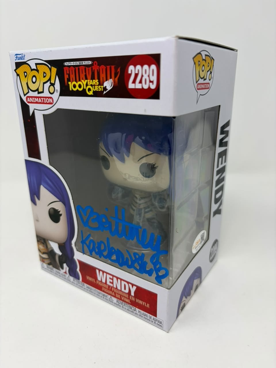 Brittney Karbowski Fairy Tail Wendy #2289 Signed Funko Pop JSA Certified Autograph