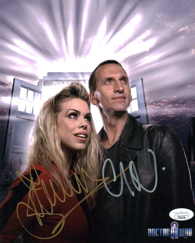 Doctor Who 8x10 Photo Cast x2 Signed Eccleston, Piper JSA Certified Autograph