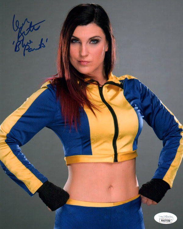 Leva Bates Blue Pants AEW Wrestling 8x10 Signed Photo JSA Certified Autograph