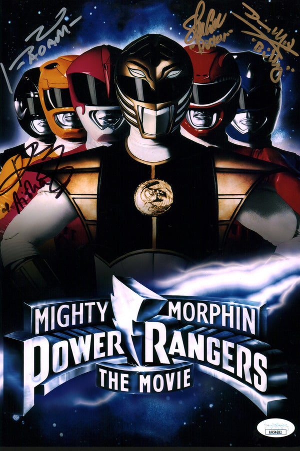 Mighty Morphin Power Rangers 8x12 Photo Cast x4 Signed Ashley, Bosch, Yost, Cardenas JSA COA Certified Autograph