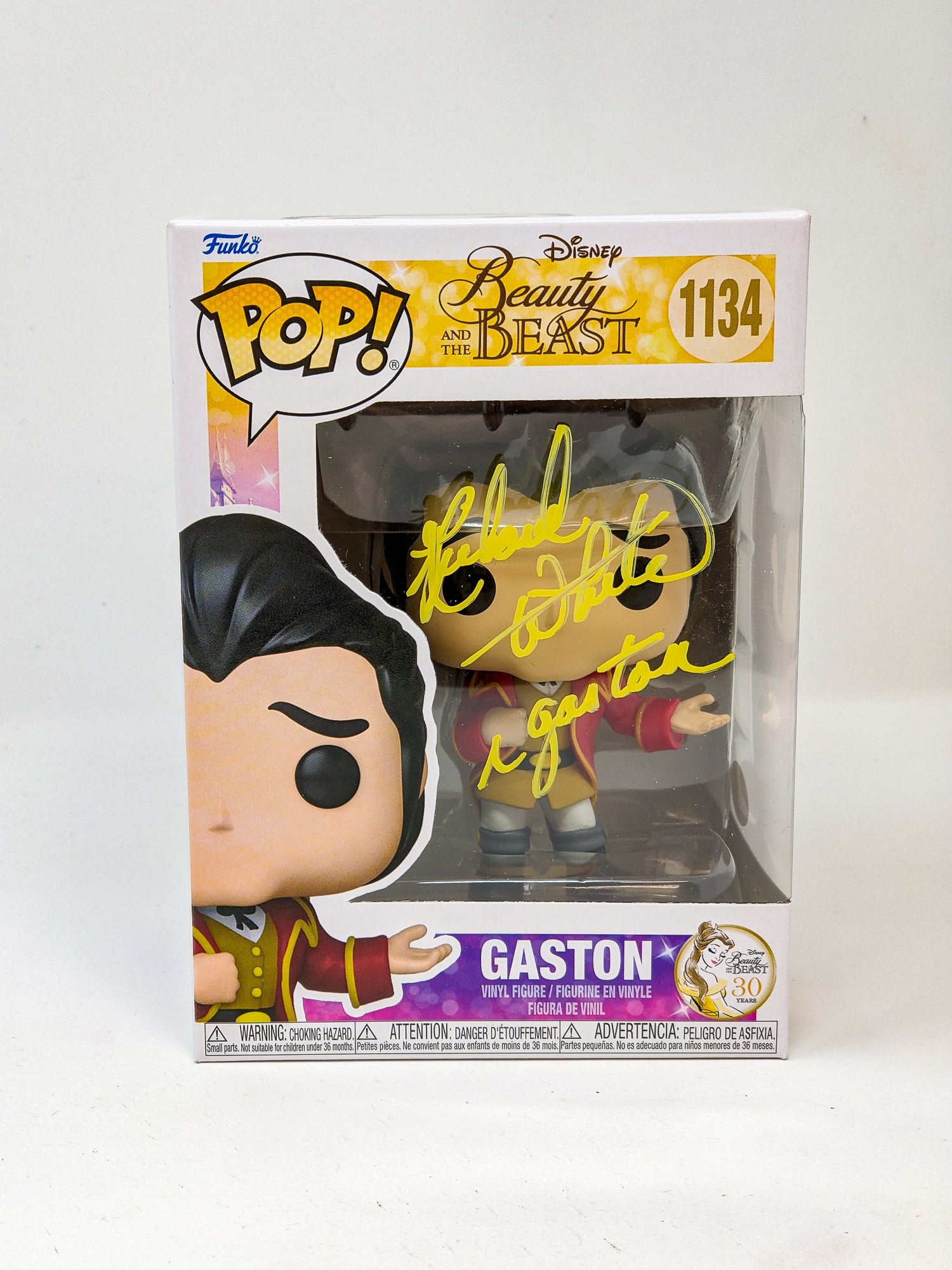 Richard White Disney Beauty and the Beast Gaston #1134 Signed Funko Pop JSA Certified Autograph