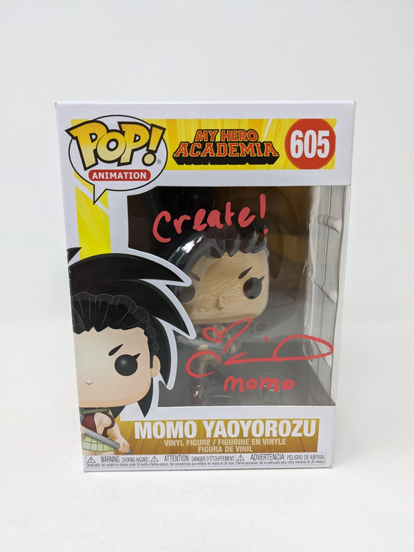 Colleen Clinkenbeard My Hero Academia Momo Yaoyorozu #605 Signed Funko Pop JSA COA Certified Autograph GalaxyCon