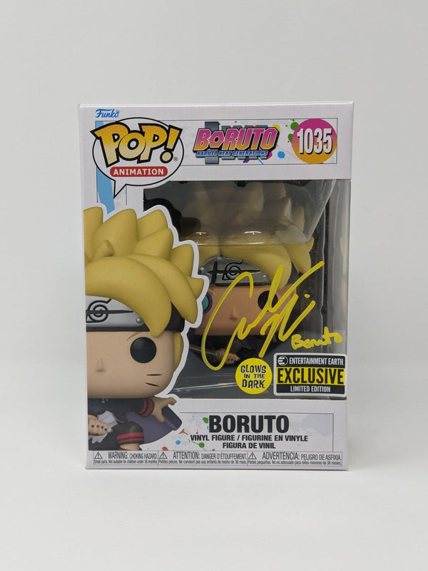 Amanda C. Miller Boruto Uzamki #1035 Exclusive Glow Signed Funko Pop JSA Certified Autograph