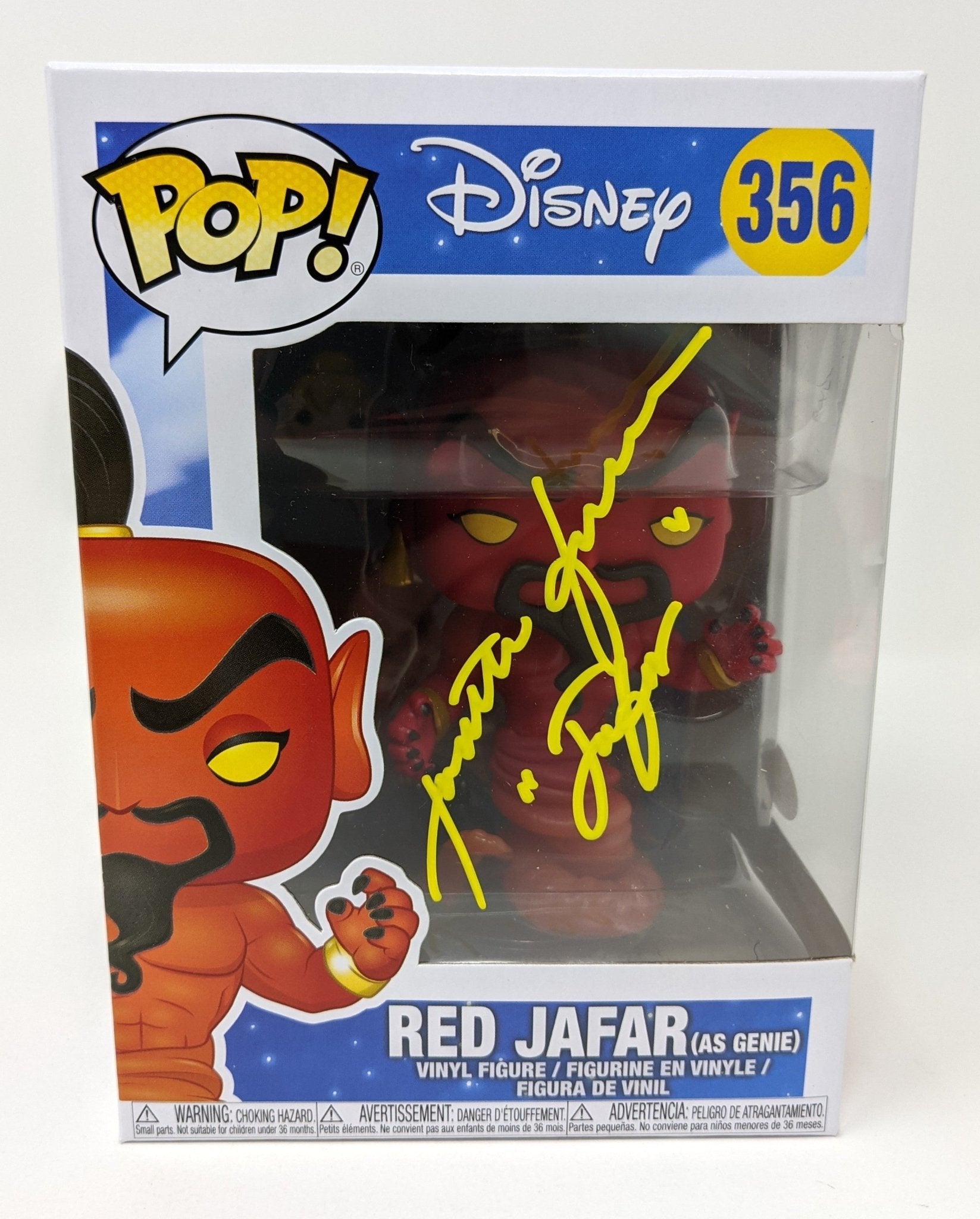 Jonathan Freeman Disney Aladdin Red Jafar Genie #356 Signed Funko Pop JSA Certified Autograph