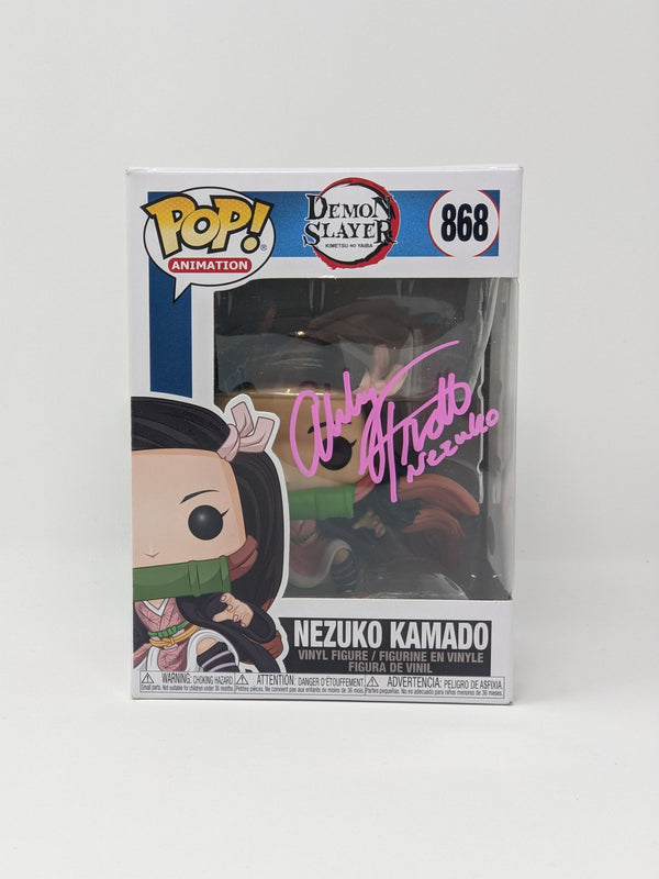 Abby Trott Demon Slayer Nezuko Kamado #868 Signed Funko Pop JSA COA Certified Autograph GalaxyCon