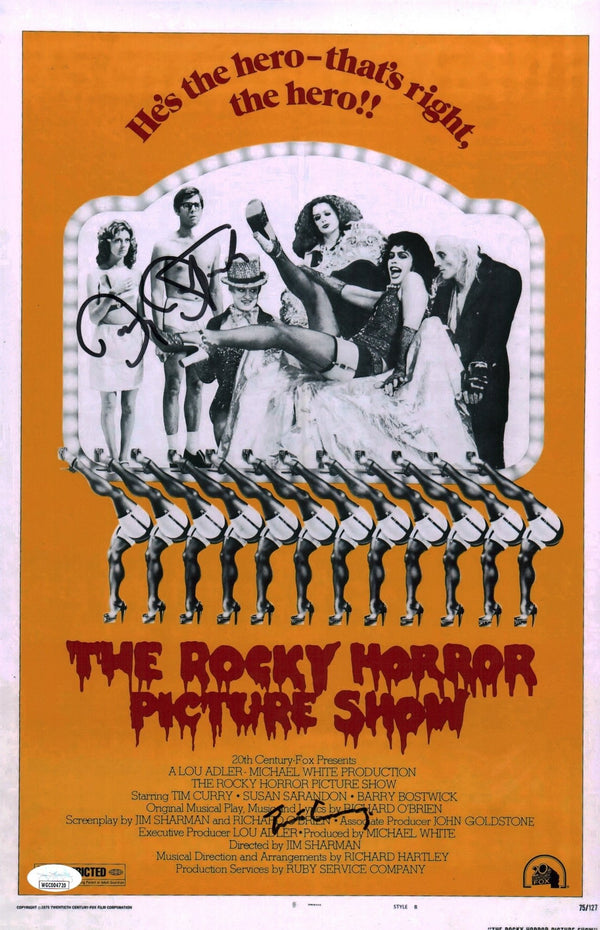 Rocky Horror Picture Show 11x17 Photo Poster Cast x2 Signed Bostwick Curry JSA Beckett Certified Autograph