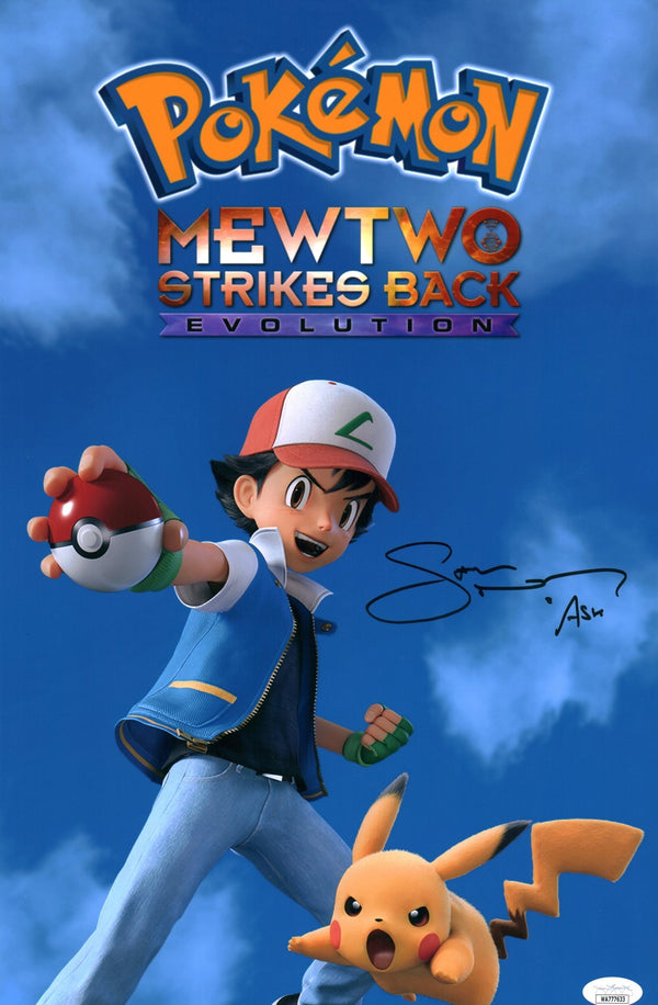 Sarah Natochenny Pokemon 11x17 Signed Mini Poster JSA Certified Autograph