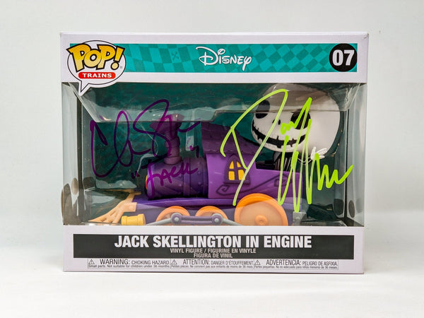Disney Nightmare Before Christmas Jack Skellington In Engine #07 Signed Cast x2 Elfman Sarandon JSA Certified Autograph