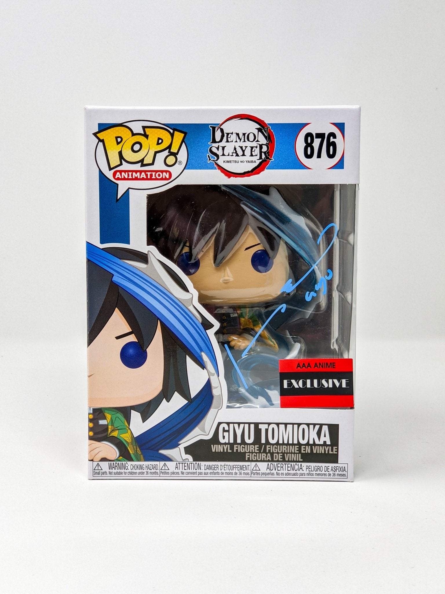 Johnny Yong Bosch Demon Slayer Giyu Tomioka #876 Signed Exclusive Funko POP JSA Certified Autograph