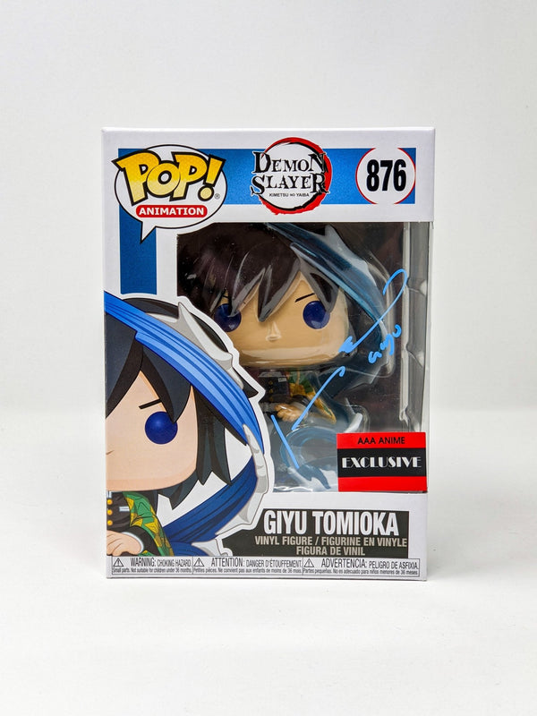 Johnny Yong Bosch Demon Slayer Giyu Tomioka #876 Signed Exclusive Funko POP JSA Certified Autograph