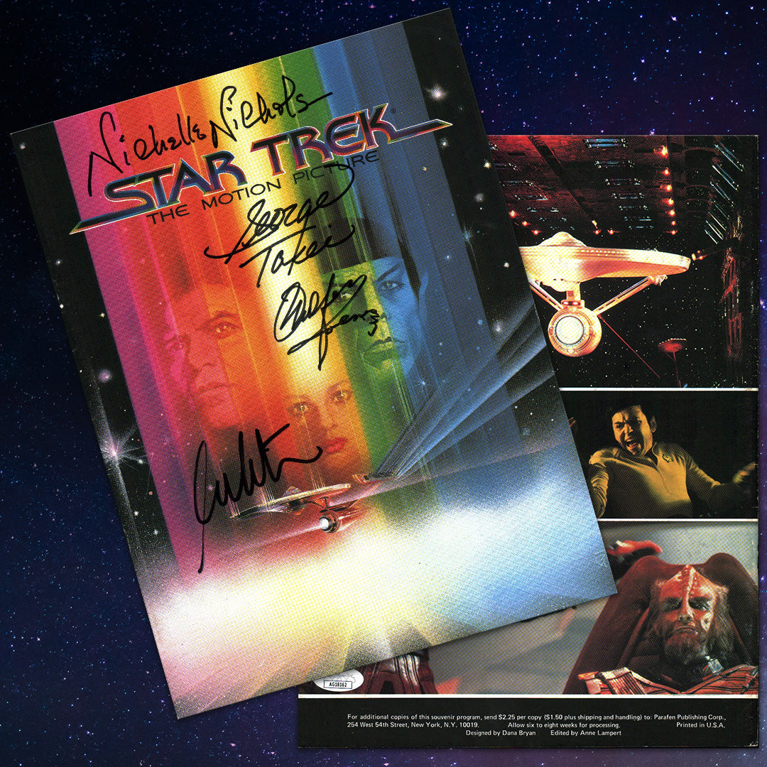 Star Trek: The Motion Picture Souvenir Program Cast x4 Signed Koenig, Nichols, Shatner, Takei JSA Certified Autograph