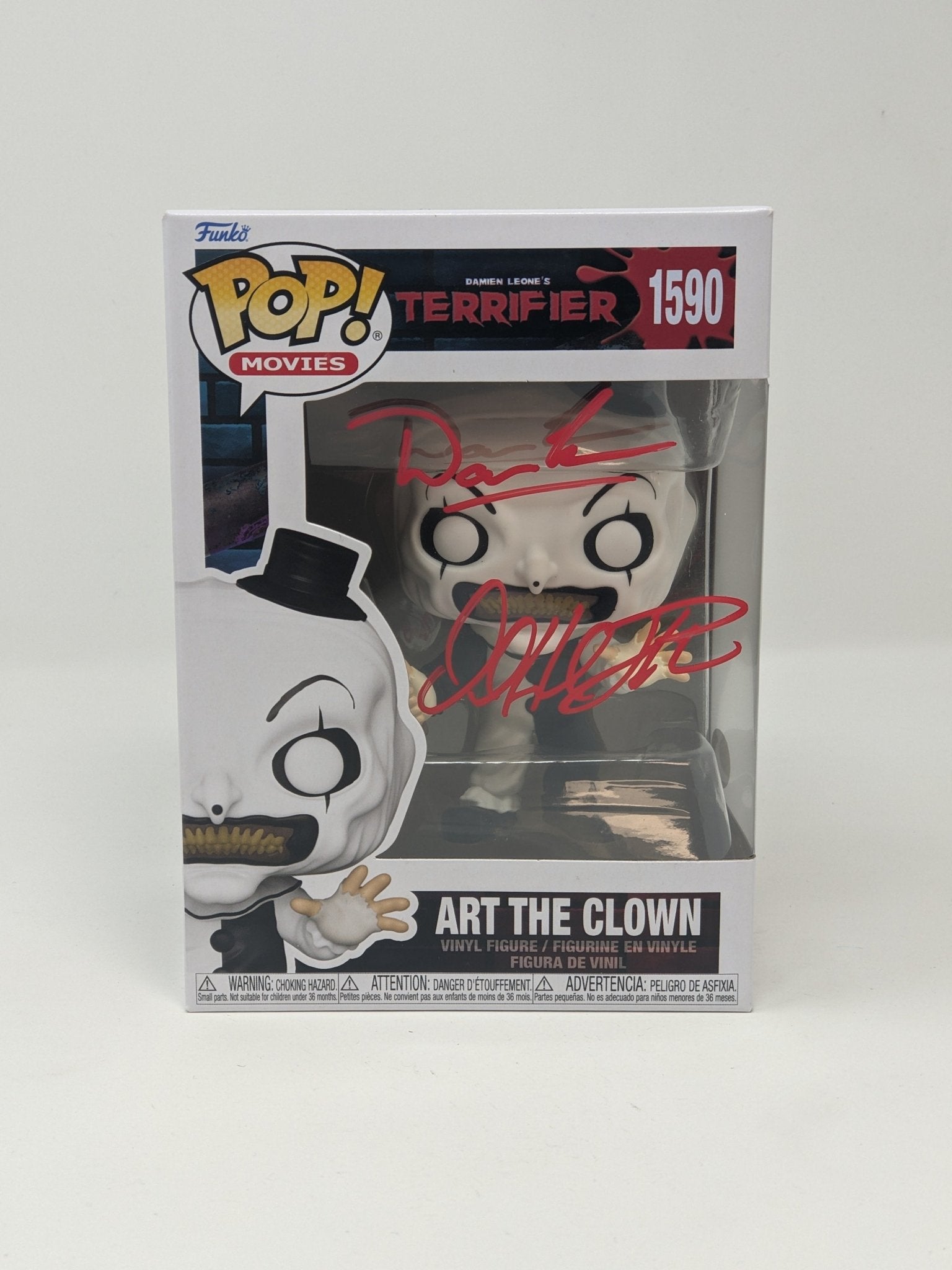 Terrifier Art The Clown #1590 Leone, Thornton Signed Funko Pop JSA Certified Autograph